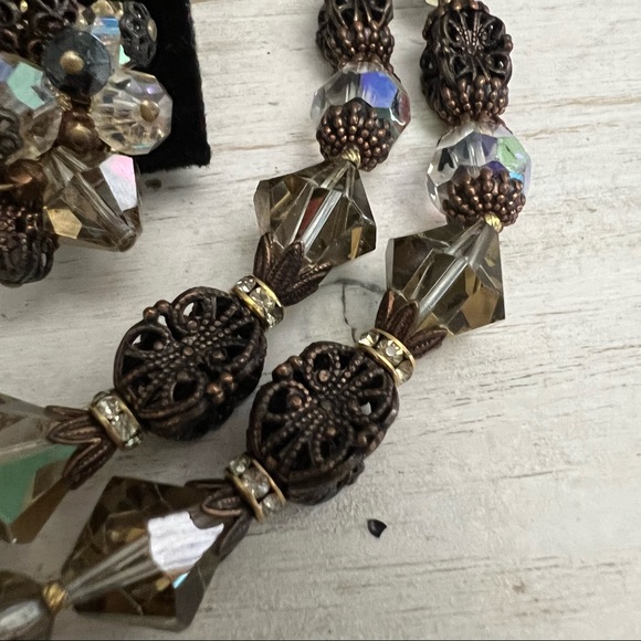 Alice Caviness Vintage Aurora Borealis Necklace and Earring Statement Set - Picture 4 of 15